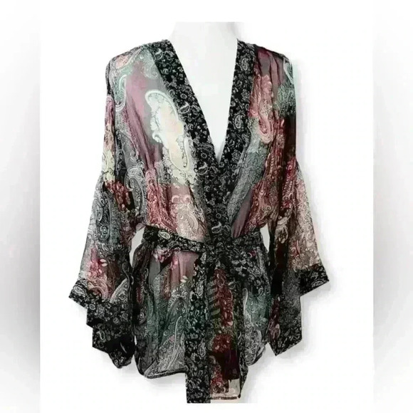 Steve Madden Sonoma Belted Paesley Kimono One size - Picture 1 of 5